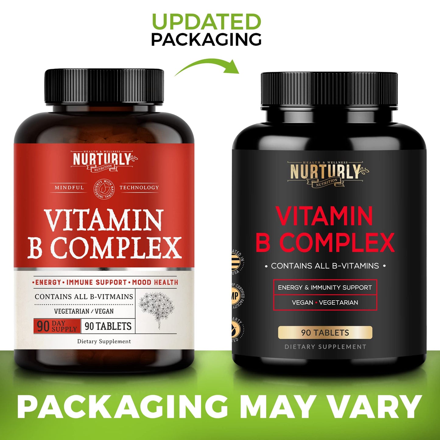 Tabla con beneficios NURTURLY Complejo Vitaminas B Omega 3