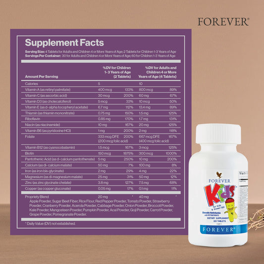 beneficios nutricionales multivitaminas niños forever