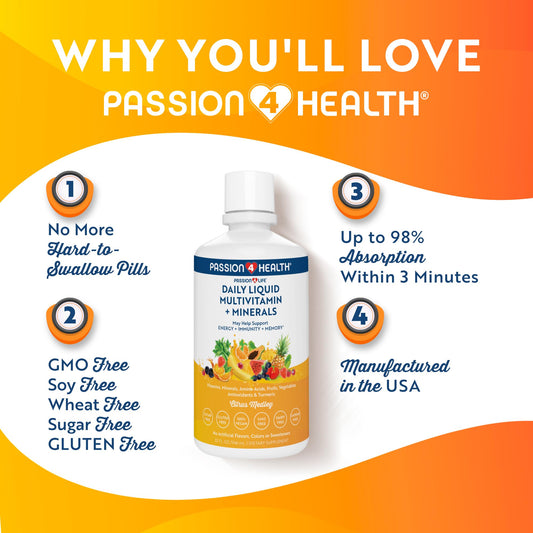 Beneficios clave de Passion 4 Life vitaminas líquidas