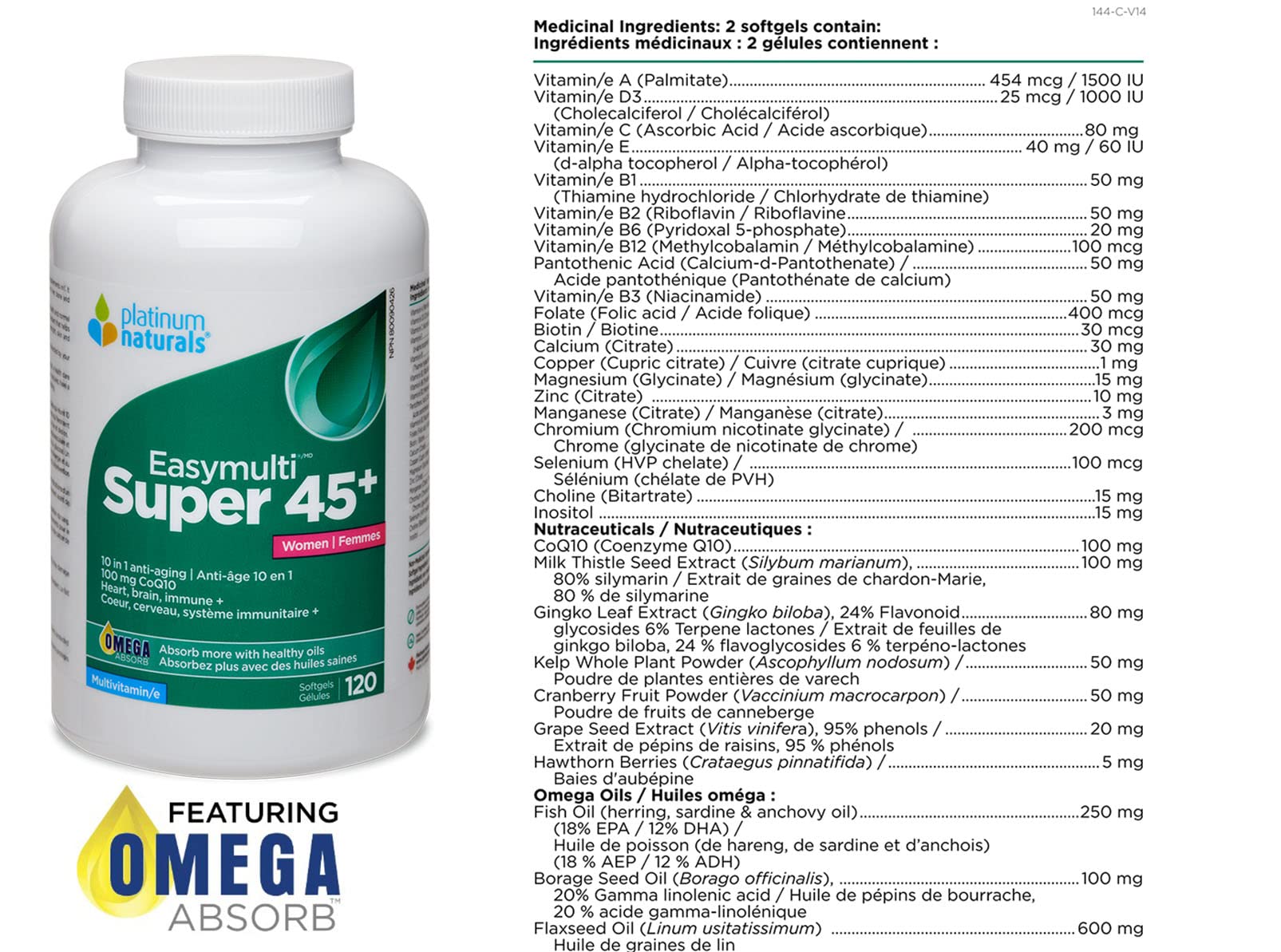 Beneficios del PLATINUM Super Easymulti 45+ para Mujeres.