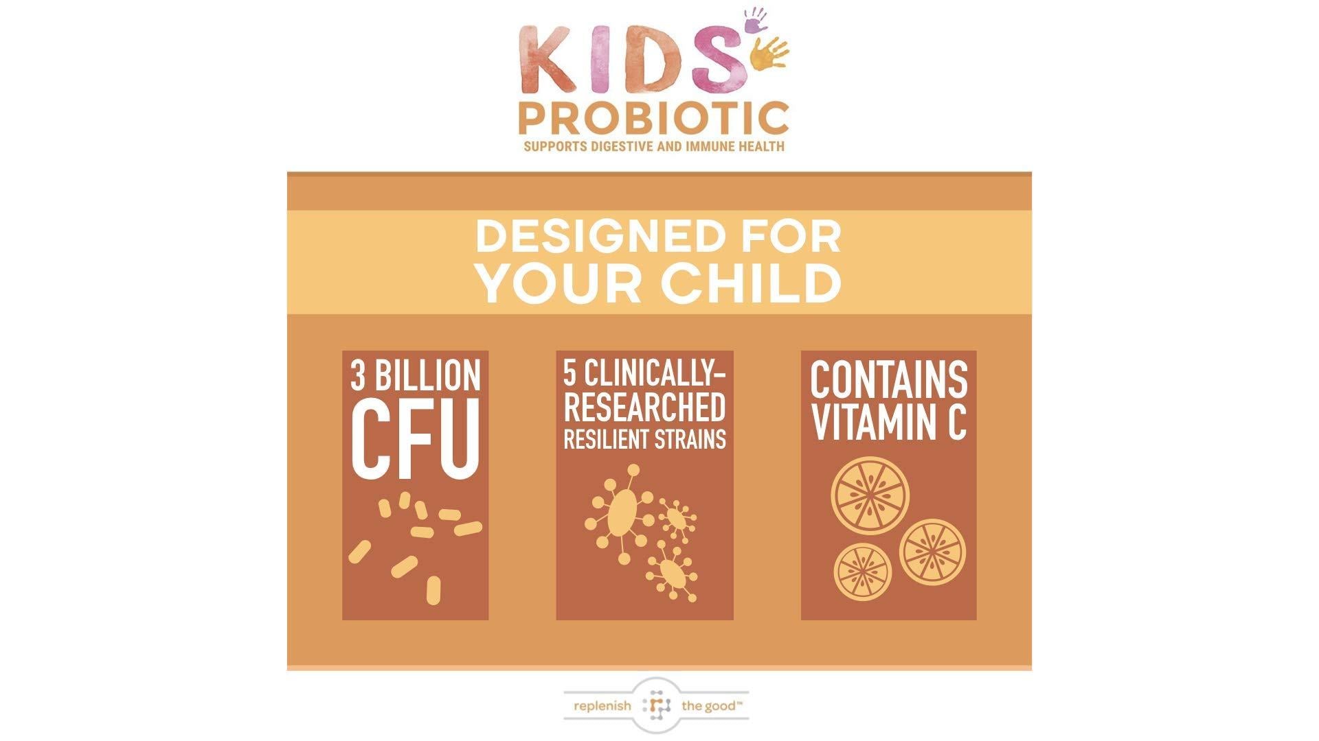 Detalles beneficios probióticos veganos Replenish the Good niños
