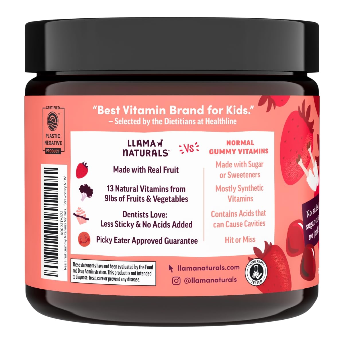 Beneficios de salud del multivitamínico Llama Naturals para niños.