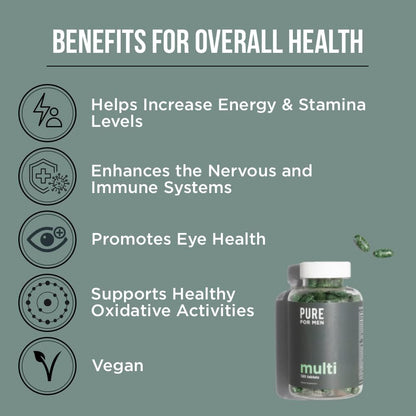 Beneficios de salud con multivitamínico Pure for Men