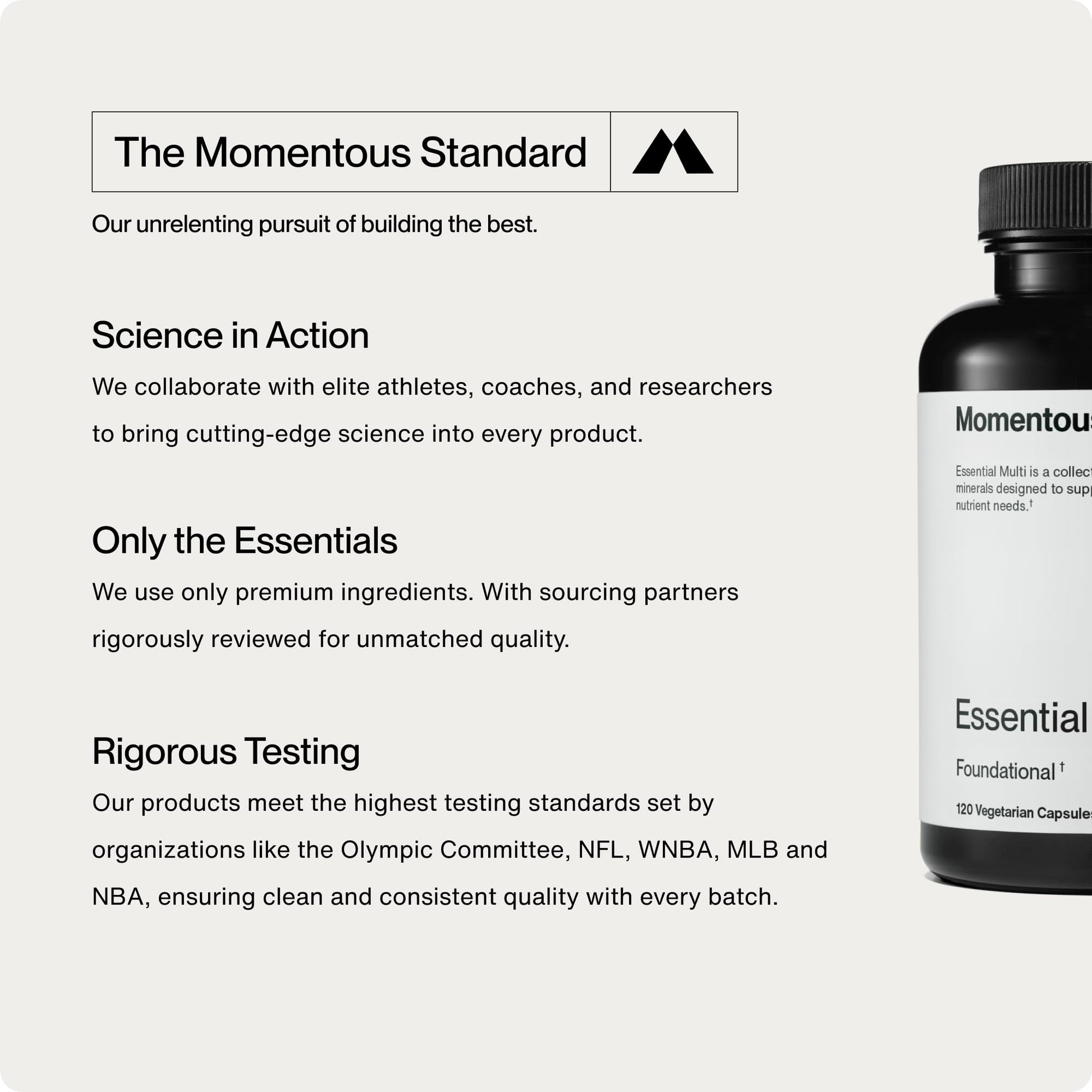 Beneficios del uso de multivitaminas Momentous Essential.
