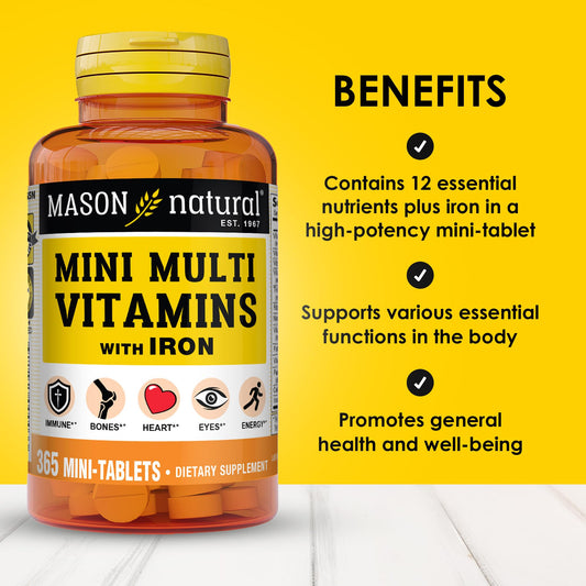 Beneficios de vitaminas múltiples diarias con hierro de Mason