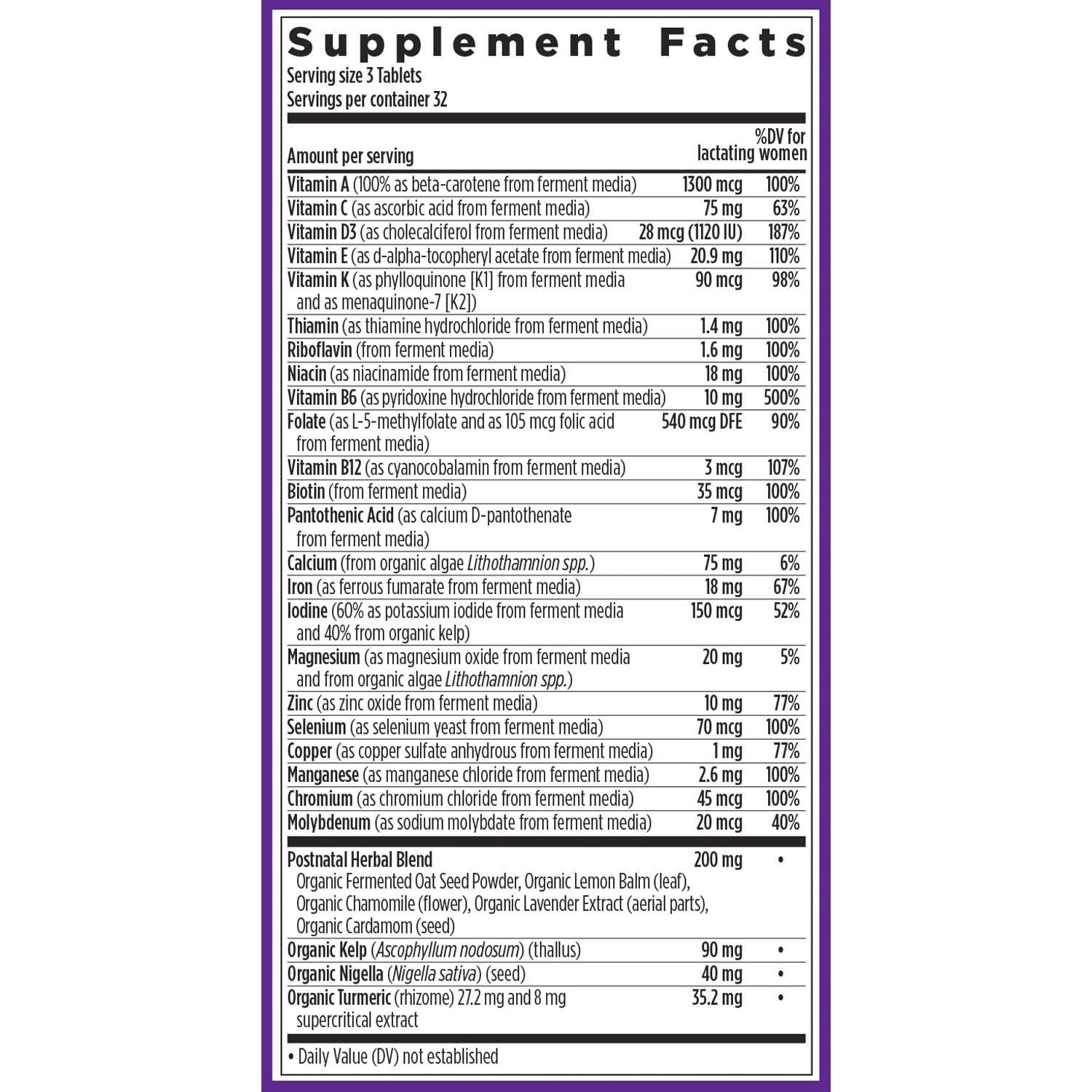 Lista de beneficios de vitaminas New Chapter para lactancia