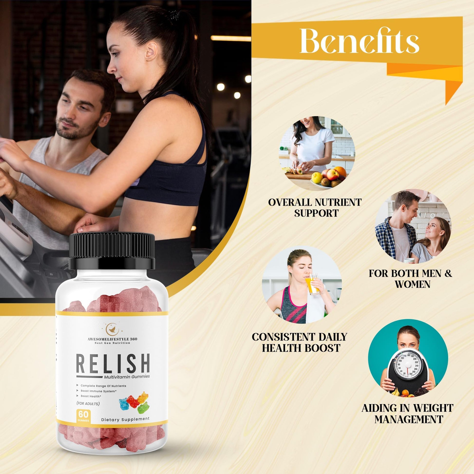 Detalles y beneficios de gummies Awesomelifestyle360