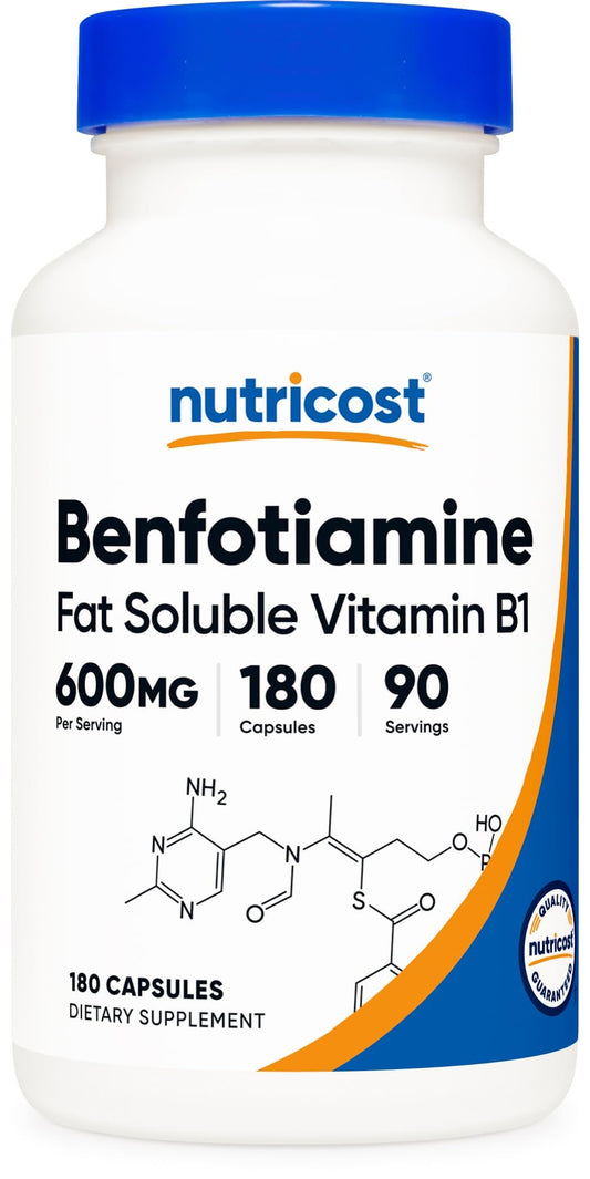 Benfotiamina Nutricost 600mg 180 cápsulas