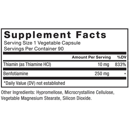 BENFOTIAMINA Plus Tiamina suplemento de alta absorción Force Factor