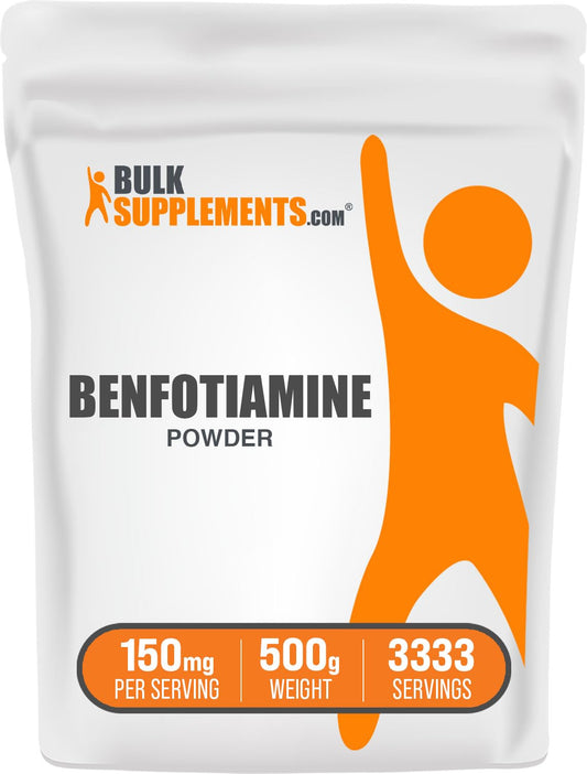 Benfotiamina polvo suplemento BulkSupplements frasco 500 gramos