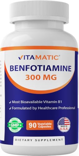Botella de Benfotiamina Vitamatic 300 mg 90 cápsulas vegetarianas
