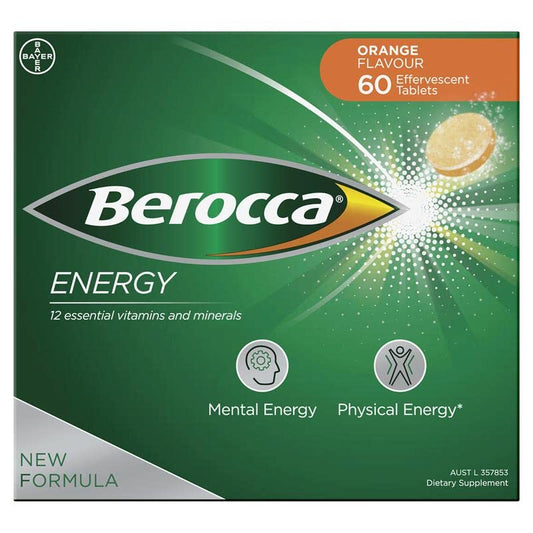 Caja de Berocca Energy con 60 tabletas efervescentes