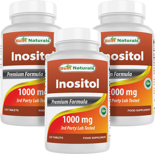 Best Naturals Inositol 1000mg 120 tabletas botella