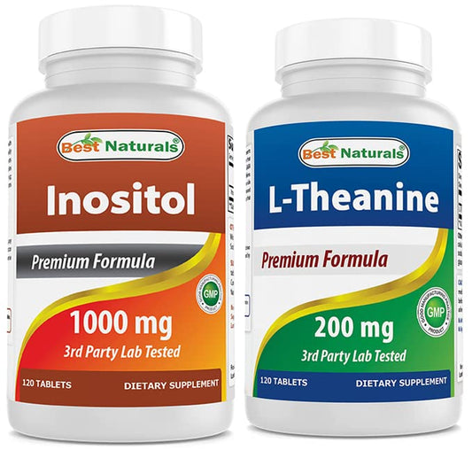 Suplemento Best Naturals Inositol 1000mg botella frontal