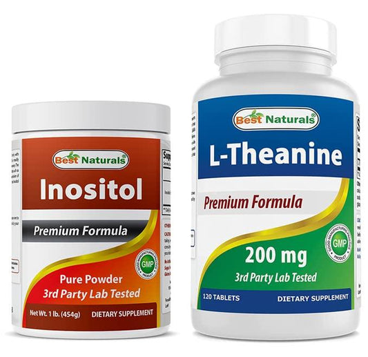 Frasco Best Naturals Polvo de Inositol 1 libra con L-Teanina