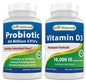 Best Naturals probióticos 10 cepas con vitamina D3 en cápsulas vegetarianas