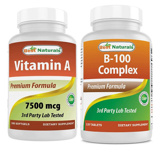 Best Naturals vitamina A y complejo B-100 suplemento