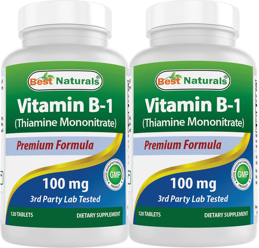 Best Naturals vitamina b1 mononitrato de tiamina botella frontal