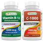 Best Naturals suplemento Vitamina B12 y Vitamina C botella frontal
