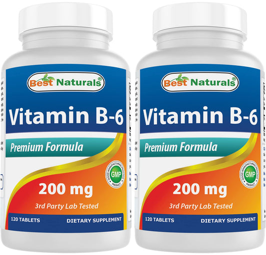 Best Naturals Vitamina B6 200mg botella 120 tabletas