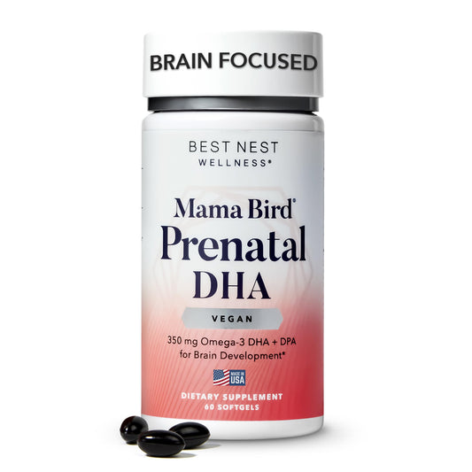 Best Nest Mama Bird DHA vegano prenatal envase frontal