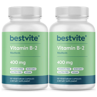 Bestvite Vitamina B2 400 mg 240 cápsulas envase frontal