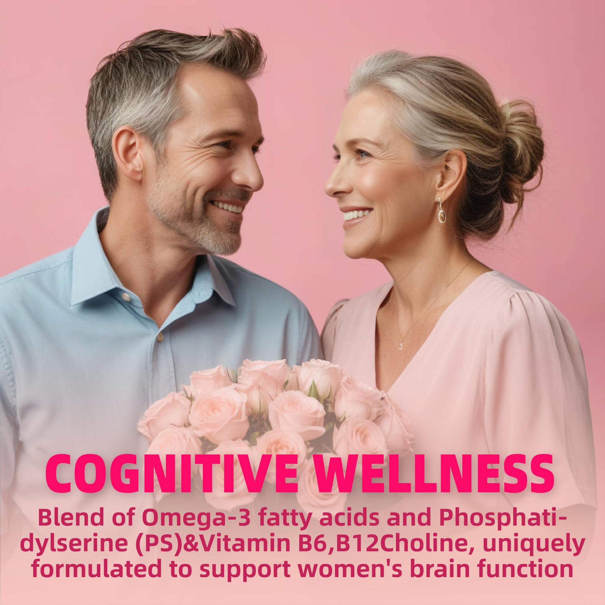 Gomitas multivitamínicas para el bienestar cognitivo de mujeres mayores de 40 años.