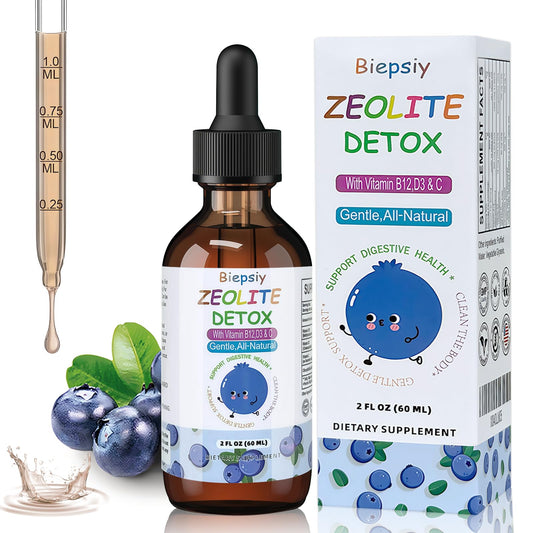 Frasco de gotas detox Biepsiy con zeolita y vitaminas