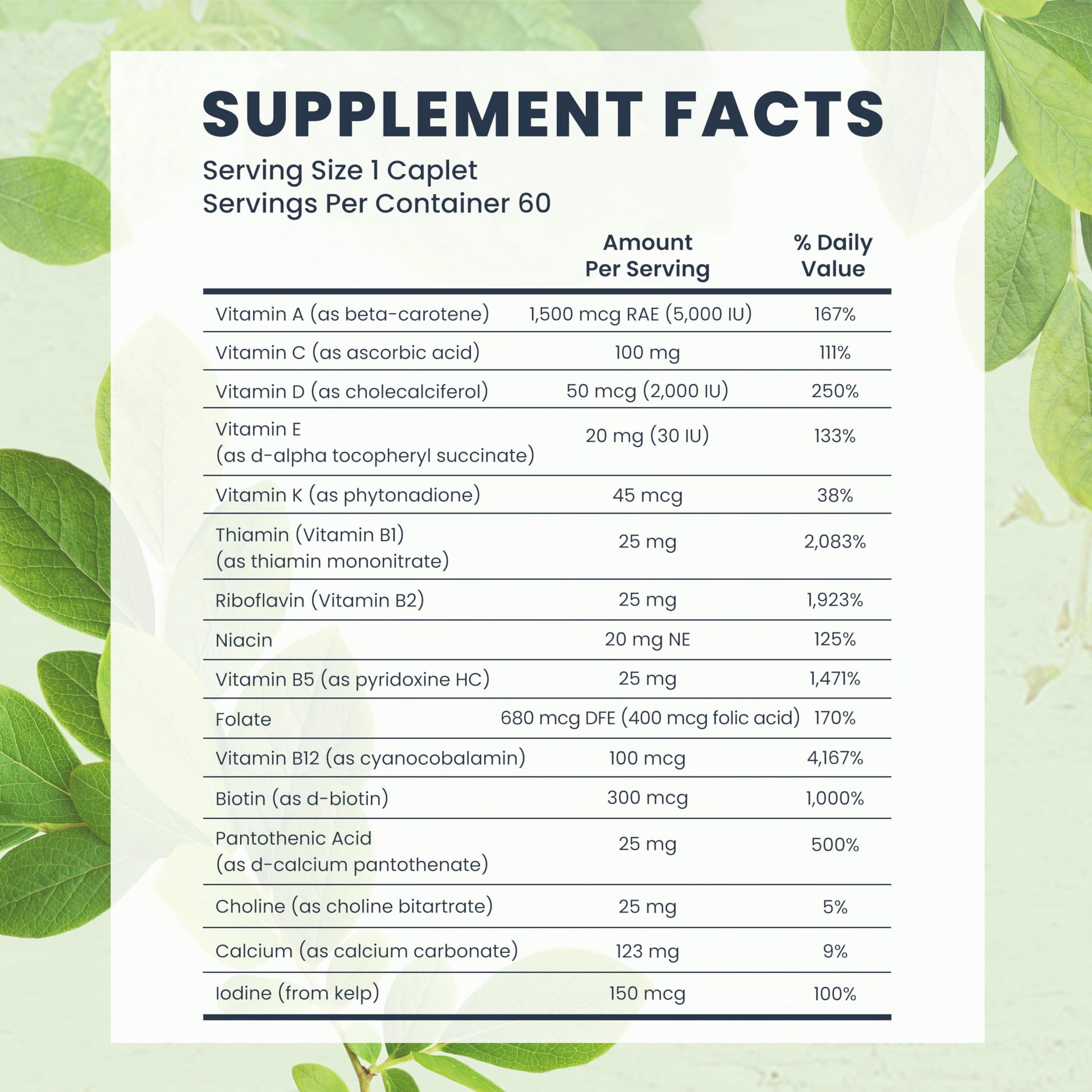 Bio-Tech Pharmacal suplemento facts