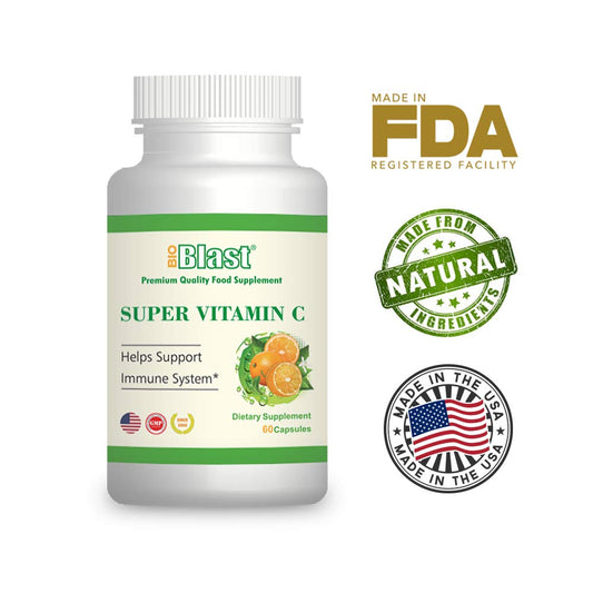 Botella de cápsulas de vitamina C Bioblast 1000mg.