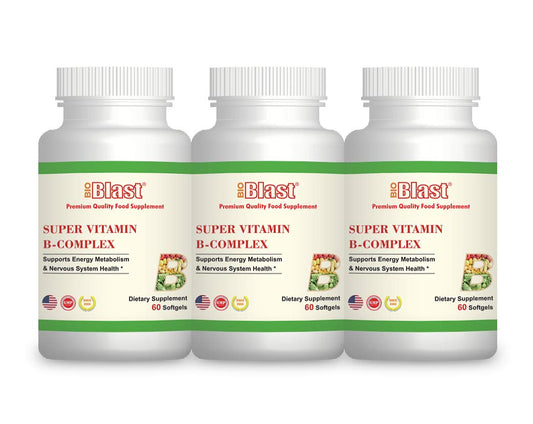 Botella de BIOCALTH Bioblast Súper Complejo de Vitamina B con 60 cápsulas