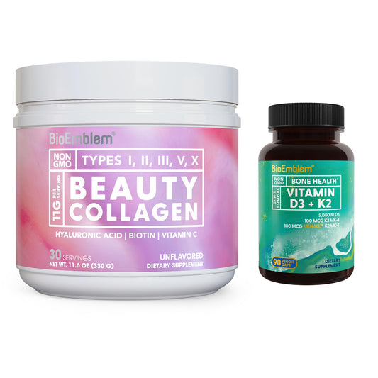 BioEmblem cápsulas con vitaminas D3 K2 y colágeno para belleza y salud