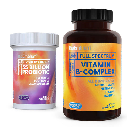 BioEmblem complejo b con probióticos suplemento para hombres y mujeres