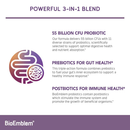 BioEmblem probióticos 11 cepas para equilibrio intestinal