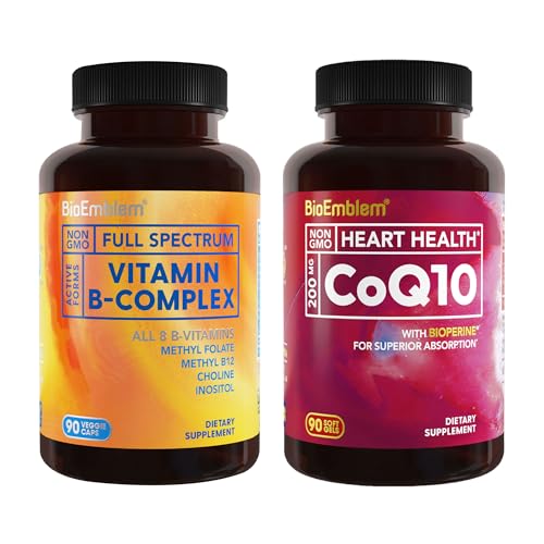 BioEmblem vitamina B complejo y CoQ10 suplemento en cápsulas blandas