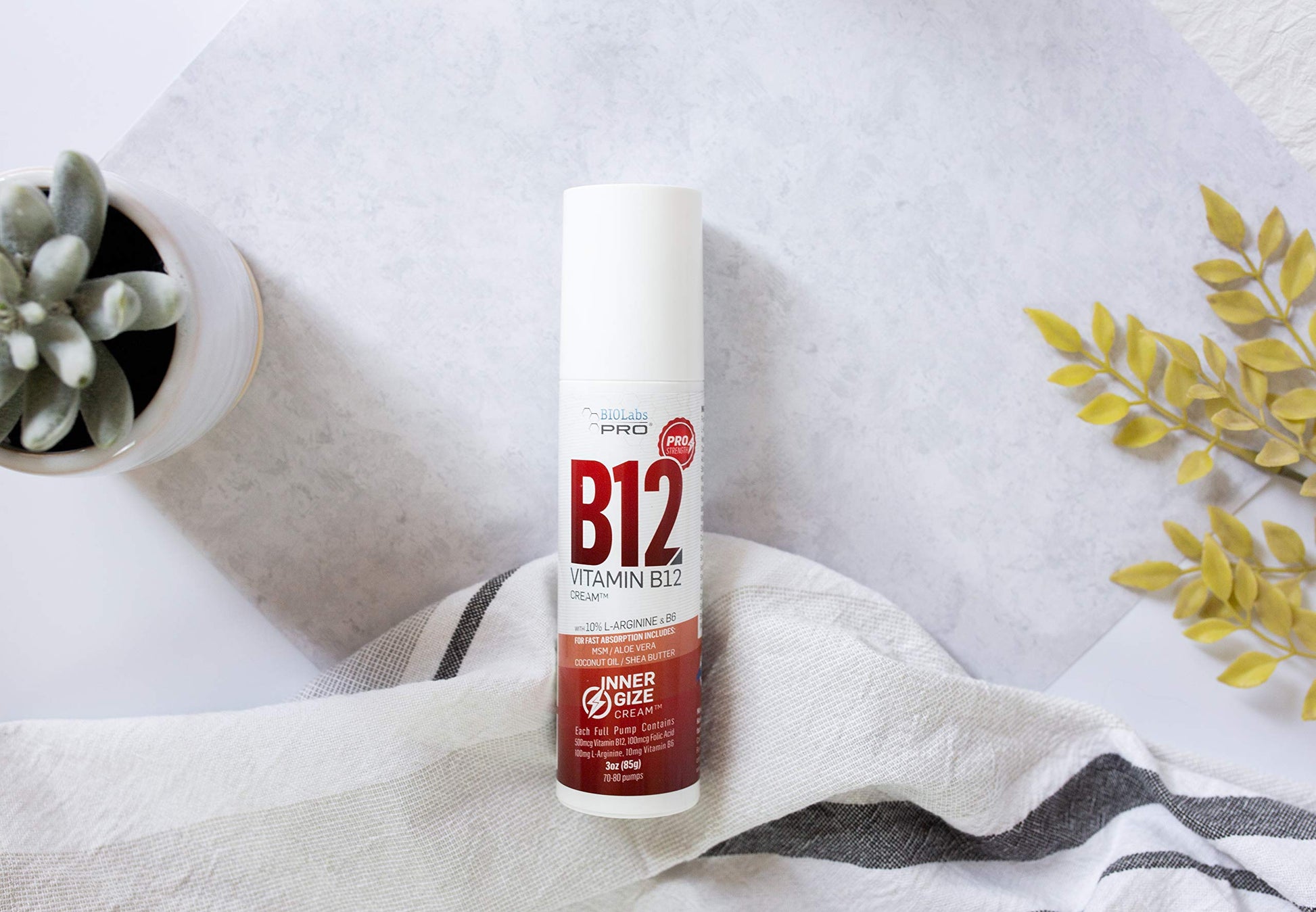 BIOLABS PRO Innergize crema B12 producto completo y caja