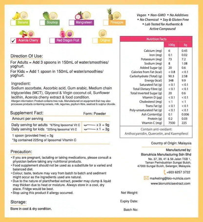 Bionutricia suplemento Vitamina C liposomal polvo