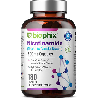 biophix B-3 Nicotinamida 500 mg caja 180 cápsulas
