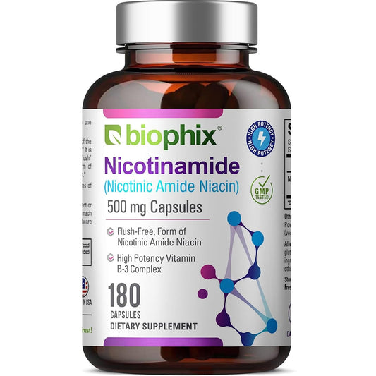 biophix B-3 Nicotinamida 500 mg caja 180 cápsulas