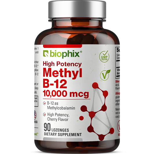 biophix Metil B12 10000 mcg tabletas veganas sabor cereza 90 unidades