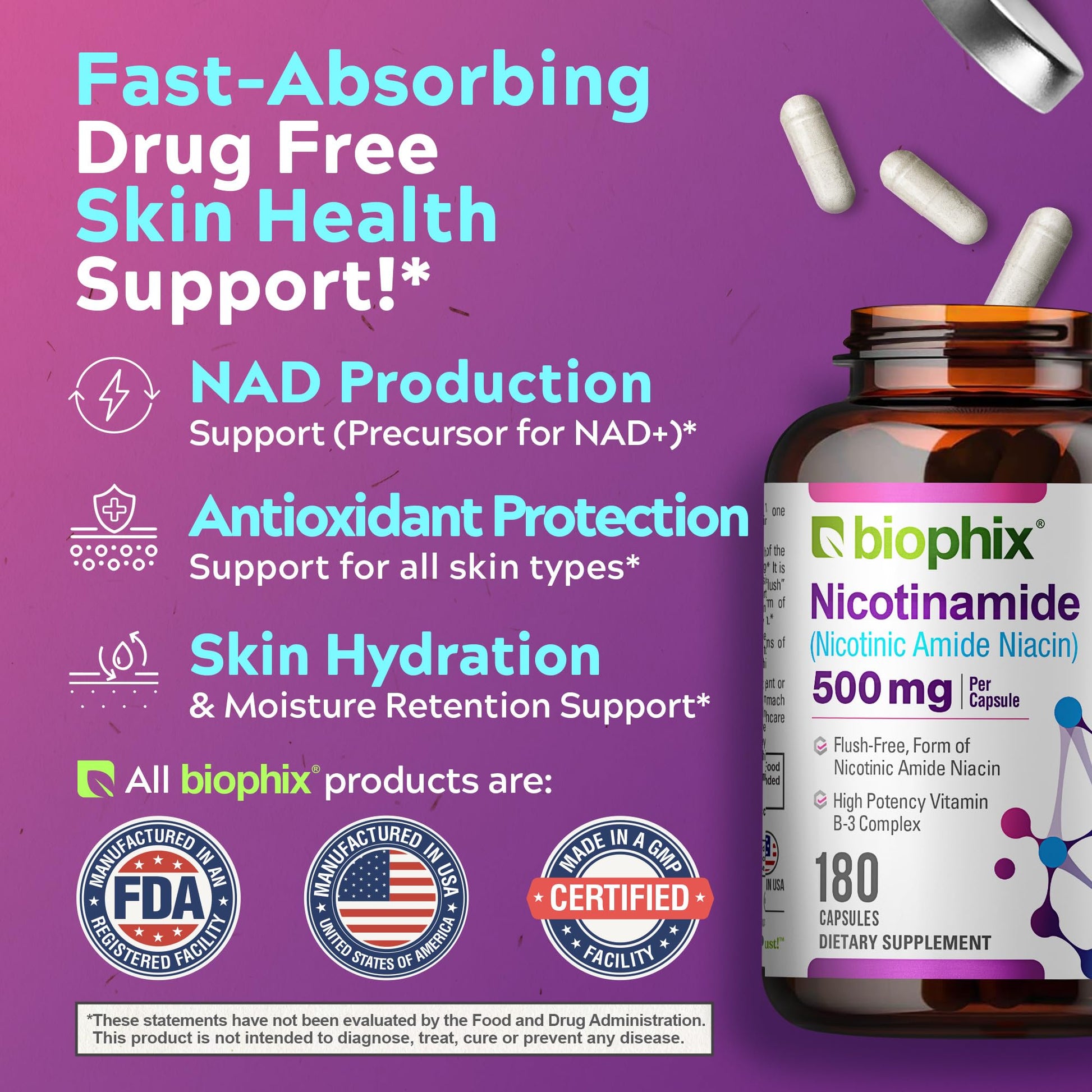 biophix nicotinamida apoyo piel y articulaciones saludables