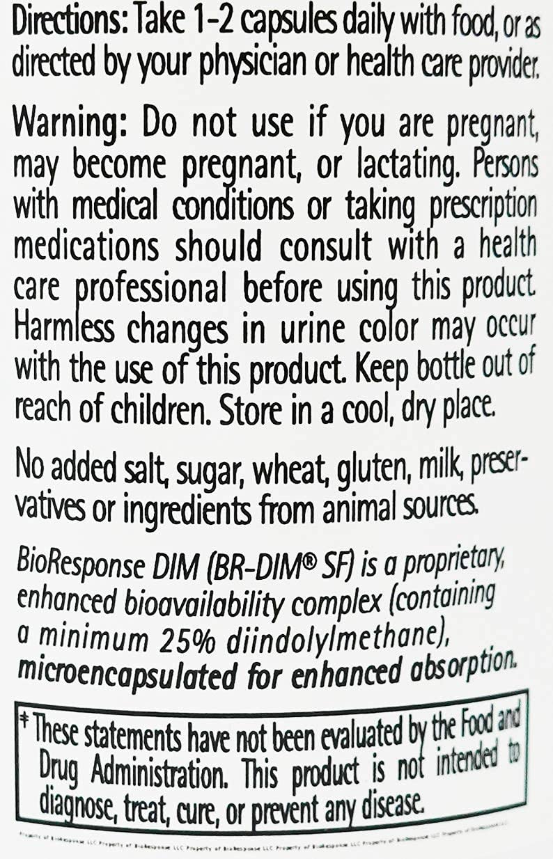 Información nutricional de Bioresponse DIM 150