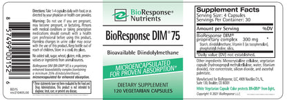 Etiqueta de ingredientes de BioResponse DIM