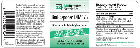 Etiqueta de ingredientes de BioResponse DIM