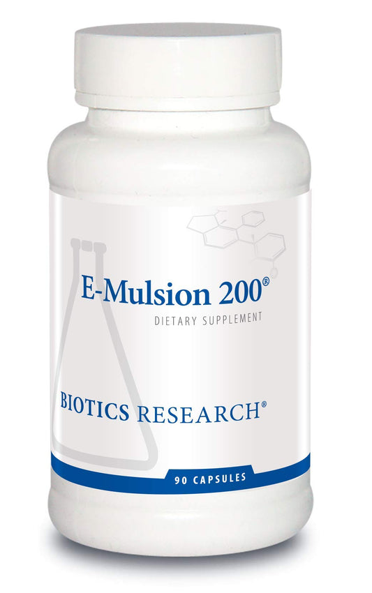 Botella suplemento Biotics Research E-Mulsion 200 vitamina E