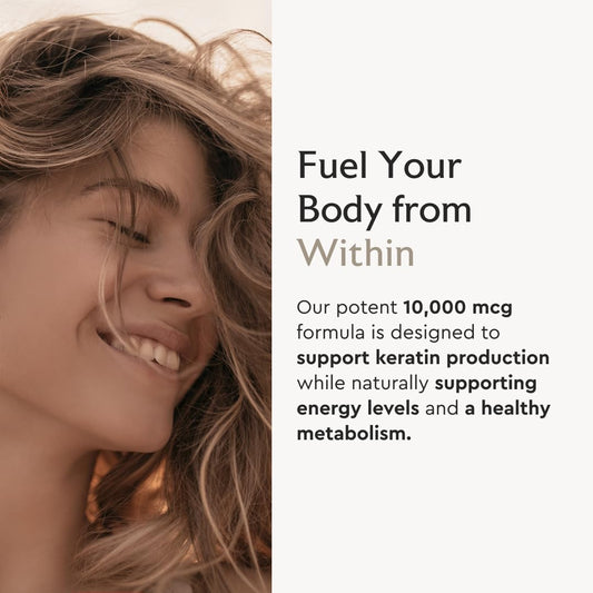 Cápsulas de Biotina 10000mcg para cabello y uñas saludables