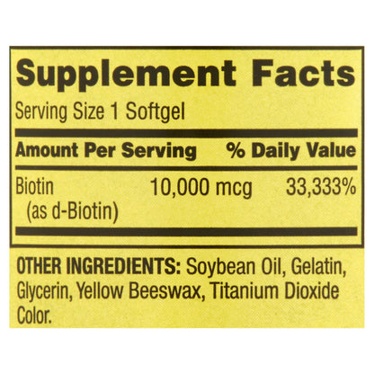 Biotina 10000 mcg suplemento para uñas piel y cabello saludable