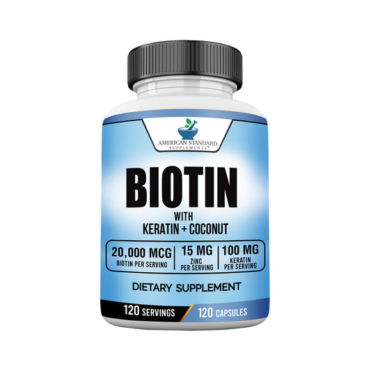 Biotina 20000mcg con queratina y zinc para salud capilar