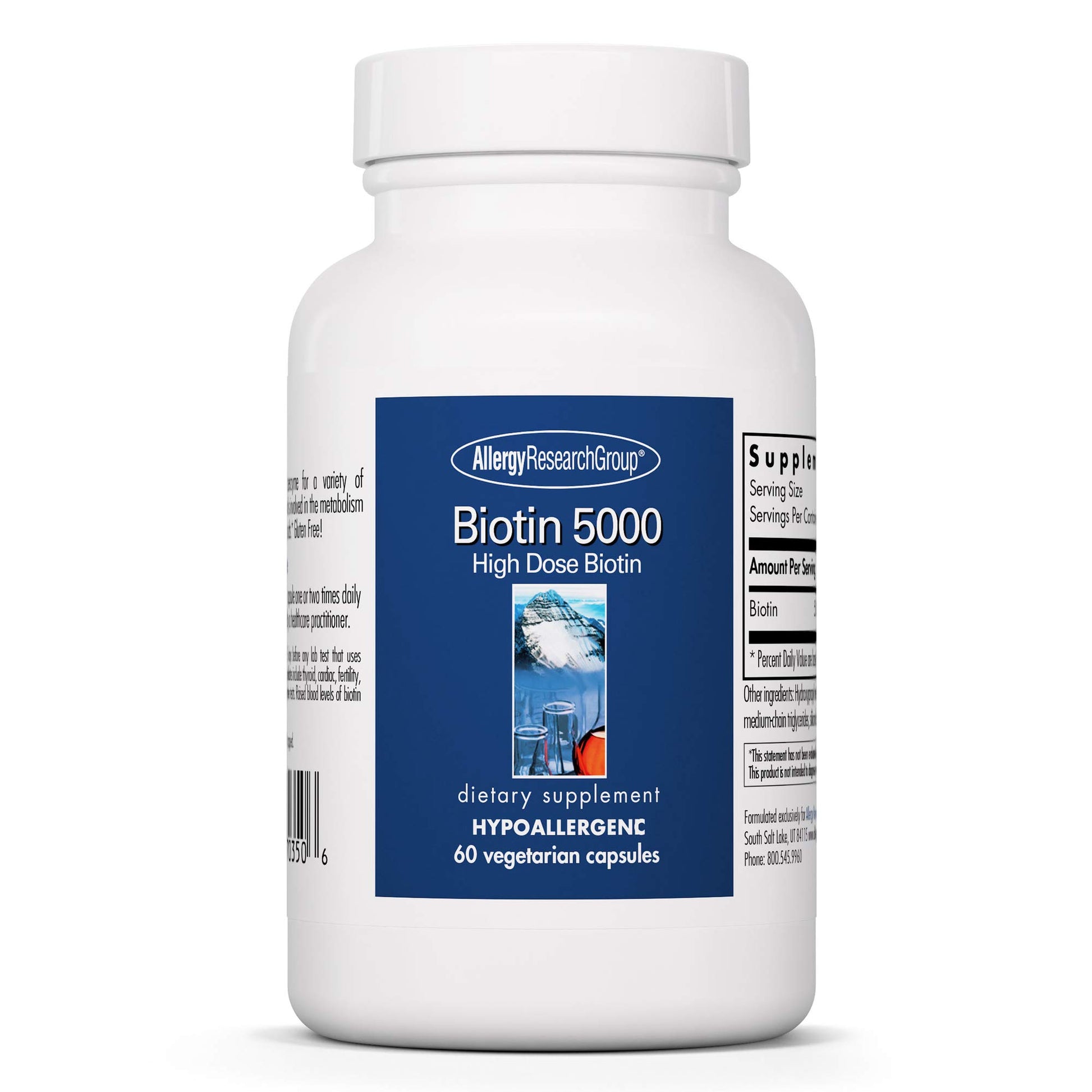 Biotina Allergy Research Group 5000mcg cápsulas paquete frontal