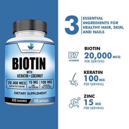 Biotina alta potencia 20000mcg con ingredientes naturales